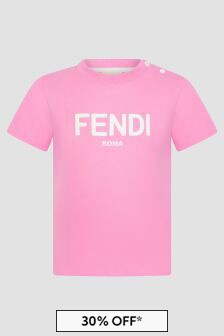 Fendi Kids Baby Girls Pink T-Shirt