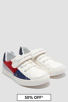 حذاء رياضي أبيض للبنات من Tommy Hilfiger