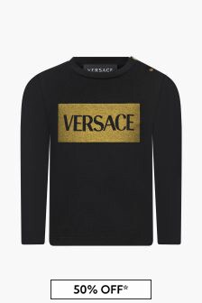 Versace Baby Girls Black T-Shirt