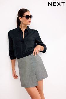 Black/White Tailored Check Skort