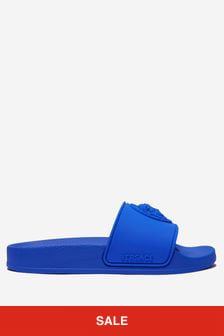 حذاء مفتوح أزرق للبنات من Versace