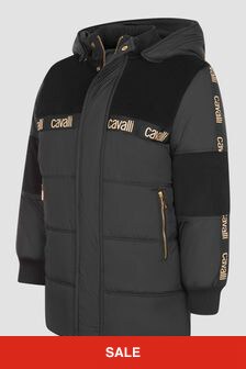 Roberto Cavalli ボーイズ ブラック ジャケット