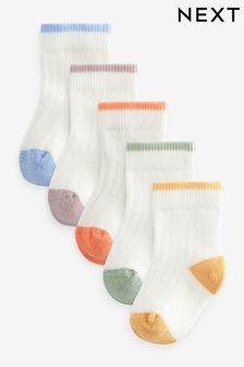 White Baby Socks 5 Pack (0mths-2yrs)