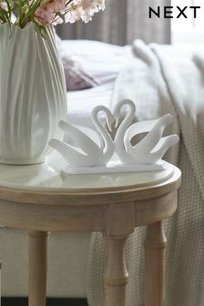 White White Contemporary Swan Ornament Sculpture
