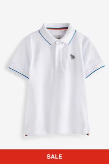 Paul Smith Junior Short Sleeve Polo Shirt in White
