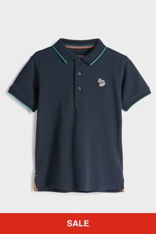 Paul Smith Junior Short Sleeve Polo Shirt in Blue
