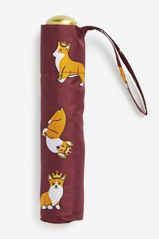 Red Corgi Dog Print Umbrella