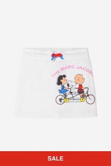 Marc Jacobs Girls Cotton French Terry Skirt in White