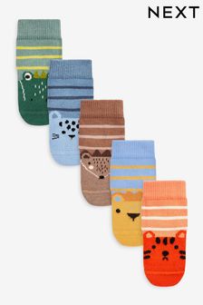 Multi Animal Baby Socks 5 Pack (0mths-2yrs)