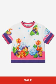 Dolce & Gabbana Kids Girls Cotton Jersey Logo T-Shirt in Multicoloured
