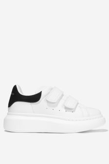 Alexander McQueen Unisex Leather Velcro Strap Trainers in White