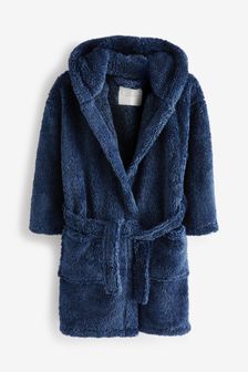 Navy Blue Next Soft Touch Fleece Dressing Gown (1.5-16yrs)