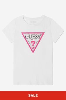 Guess Girls Cotton Logo Print T-Shirt