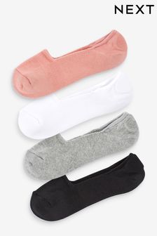 Mixed Cushion Sole Invisible Trainer Socks 4 Pack
