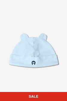 Aigner Baby Boys Pima Cotton Logo Hat in Blue