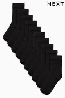 Black 10 Pack Cotton Rich Socks