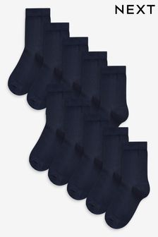 Navy Blue 10 Pack Cotton Rich Socks