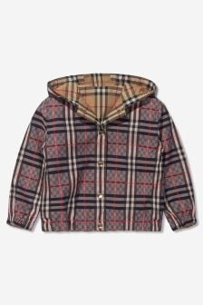 Burberry Kids Girls Cotton Check Hooded Jacket in Pink