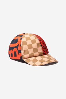 Burberry Kids Monogram Patterned Cap in Red