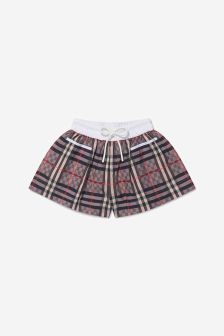 Burberry Kids Baby Girls Cotton Check Shorts in Pink