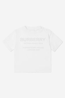 Burberry Kids Baby Boys Cotton Jersey Logo T-Shirt in White
