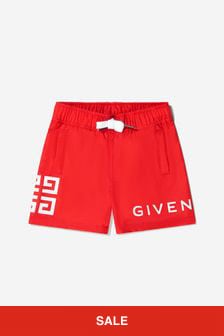 شورت سباحة أحمر سريع الجفاف للأولاد البيبي من Givenchy Kids