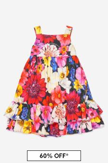 فستان متعدد الألوان طبعة زهور مع سراويل تحتية للبنات البيبي من Dolce & Gabbana Kids