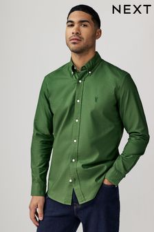 Green Long Sleeve Oxford Shirt