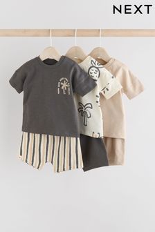 Mono Palm Baby Tops and Shorts 3 Pack Set