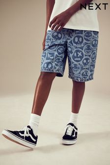 Blue Faces Wide Authentic Denim Shorts (3-16yrs)