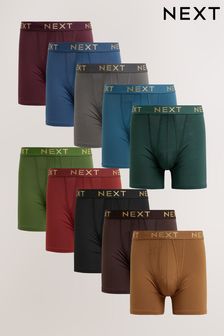 Rich Purple/Green/Orange Colour Sports Longer Length A-Front Boxers
