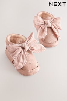 Pink Rust Baby Floral Print Boots (0-18mths)