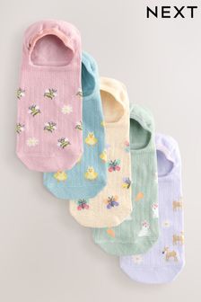 Spring Animals Invisible Socks 5 Pack