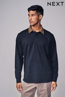 Navy Blue Long Sleeve Rugby Shirt