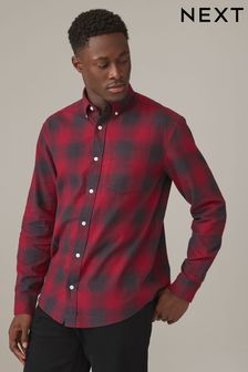 Red/Black Check 100% Cotton Long Sleeve Shirt