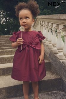 Raspberry Pink Taffeta Bow Party Dress (3mths-10yrs)