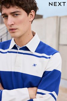 Blue/White Long Sleeve Rugby Shirt