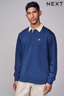 Cobalt Blue Long Sleeve Rugby Shirt