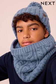 Mineral Blue Cable Knit Snood (1-16yrs)