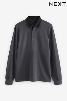 Slate Grey Long Sleeve Rugby Shirt