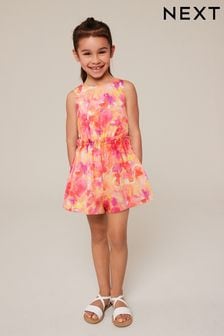 Yellow/Pink Cut-Out Detail Playsuit (3-16yrs)