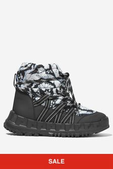 Versace Kids Barocco Snow Boots in Black