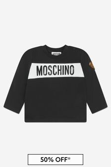 Moschino Kids Baby Long Sleeve Logo T-Shirt