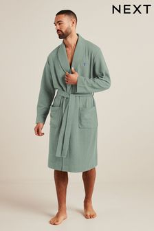 Sage Green Lightweight Waffle Dressing Gown