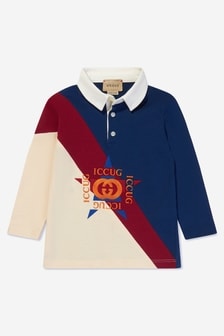 GUCCI Kids Baby Boys Long Sleeve Logo Polo Shirt