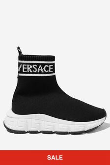 Versace Kids Sock Trainers in Black