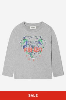 KENZO KIDS Boys Long Sleeve Elephant T-Shirt