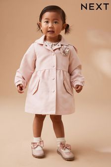 Pink Shower Resitant Corsage Trench Coat (3mths-7yrs)