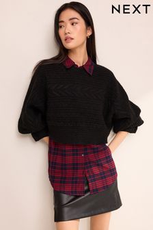 Black Shirt Layer Jumper