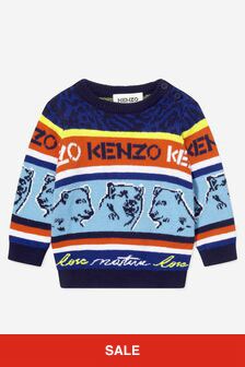 KENZO キッズ ベビー ボーイズ マルチ アイコニック ブルー セーター